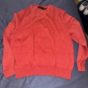 Classic V-Neck Red Sweater for Men